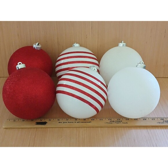 LARGE JUMBO 6 Inch Round Shatter Proof GIANT Christmas Ball Ornaments Holiday - Picture 6 of 10